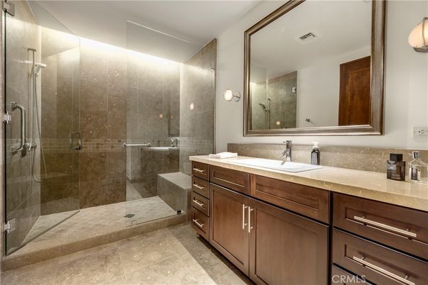 Bathroom, Glass Shower, Interior, Tile Countertops