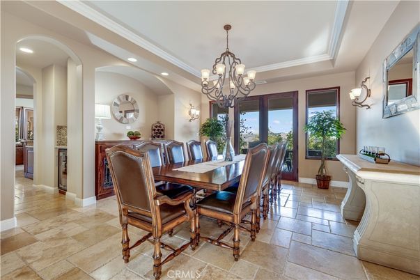 Chandelier, Dining room, Interior, Recessed Lighting