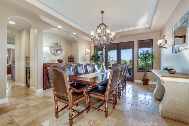 Chandelier, Dining room, Interior, Recessed Lighting