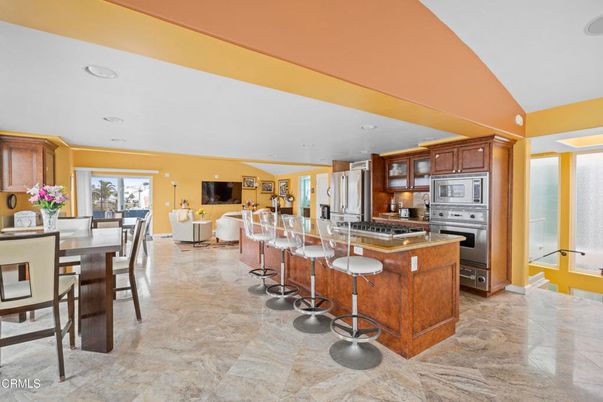 Dining room, Interior, Kitchen, Living room, Recessed Lighting, Stainless Steel Appliances