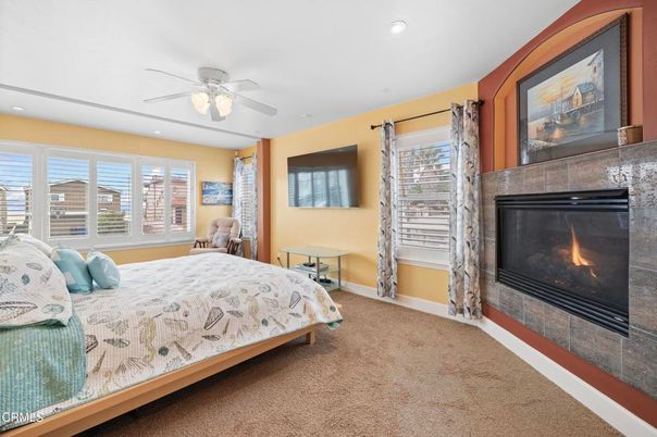 Bedroom, Fireplace, Interior, Recessed Lighting