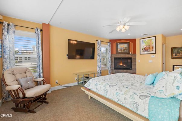 Bedroom, Fireplace, Interior