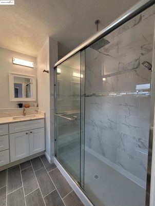 Bathroom, Dual Sink Vanities, Glass Shower, Interior, Marble Walls