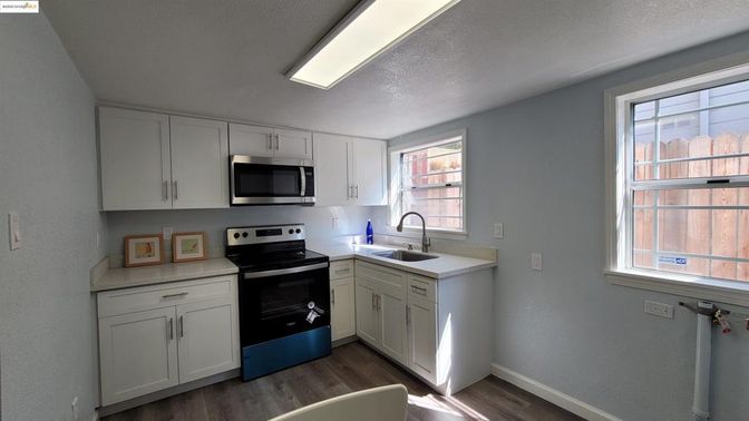 Interior, Kitchen, Stainless Steel Appliances, Wood Texture Flooring