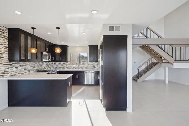 Interior, Kitchen, Pendant Lights, Recessed Lighting, Stainless Steel Appliances