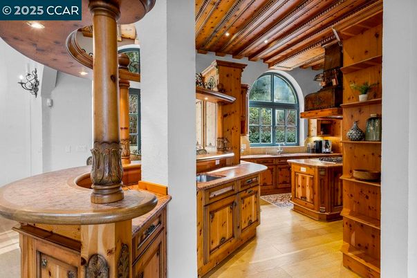 Interior, Kitchen, Recessed Lighting, Wooden Beams, Wooden Ceilings, Wood Texture Flooring