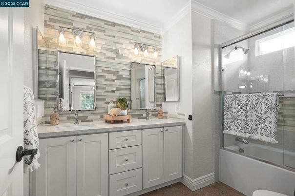 Bathroom, Dual Sink Vanities, Glass Shower, Interior