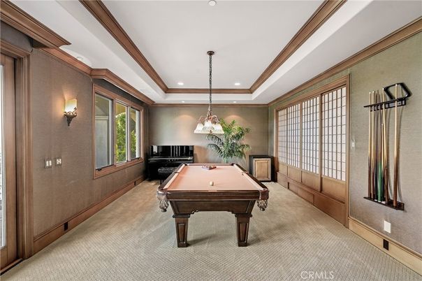 Billiard Table, Game Room, Interior, Pendant Lights, Recessed Lighting