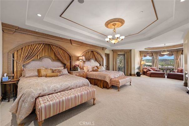 Bedroom, Chandelier, Interior, Recessed Lighting