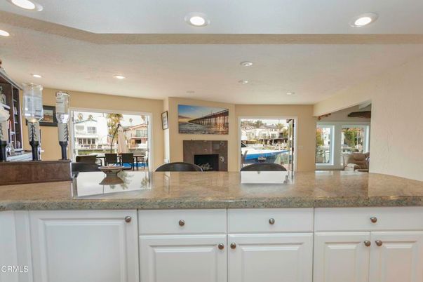 Dining room, Fireplace, Interior, Recessed Lighting