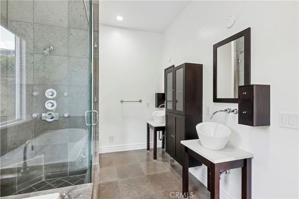 Bathroom, Dual Sink Vanities, Free Standing Baths, Glass Shower, Interior, Recessed Lighting