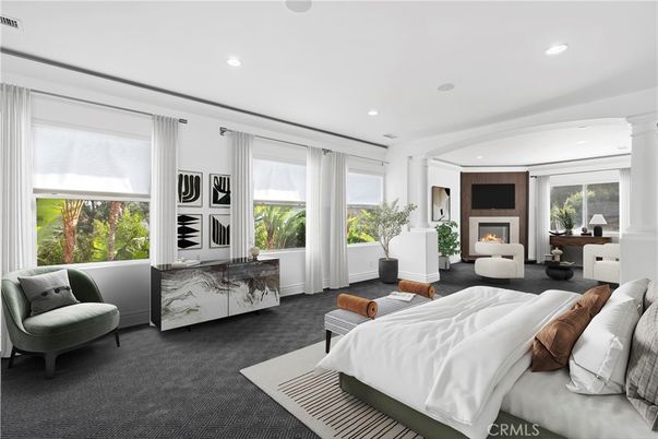 Bedroom, Fireplace, Interior, Recessed Lighting