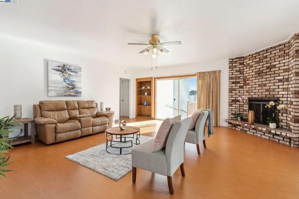 Fireplace, Interior, Living room, Stone Walls, Wood Texture Flooring