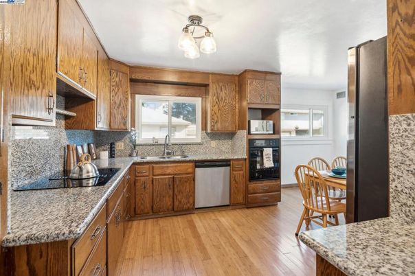 Interior, Kitchen, Wood Texture Flooring
