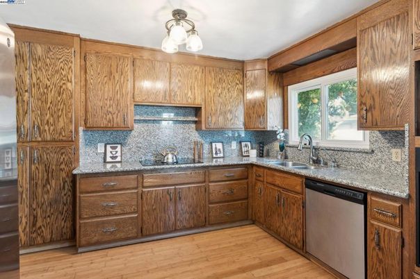Interior, Kitchen, Wood Texture Flooring