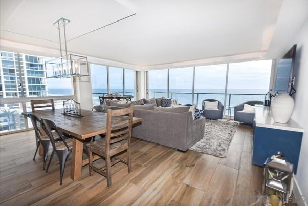Dining room, Interior, Living room, Pendant Lights, Water, Wood Texture Flooring