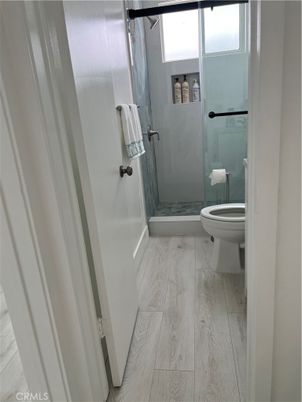 Bathroom, Glass Shower, Interior, Marble, Wood Texture Flooring