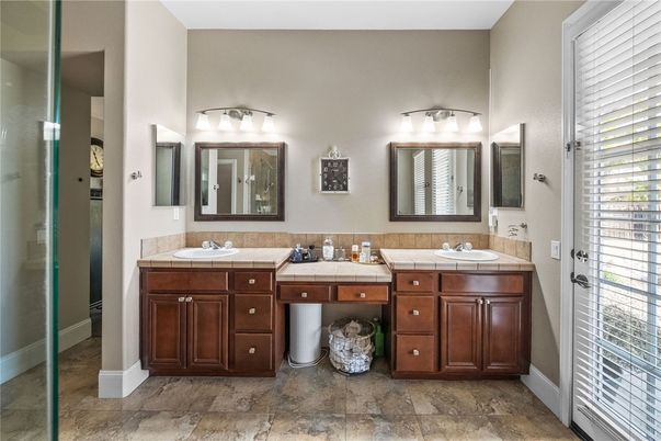 Bathroom, Dual Sink Vanities, Interior, Tile Countertops