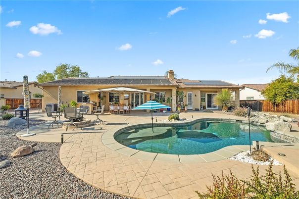 Exterior, Pool, Solar Panels