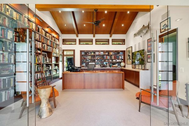 Home Office, Interior, Recessed Lighting, Wooden Beams, Wooden Ceilings