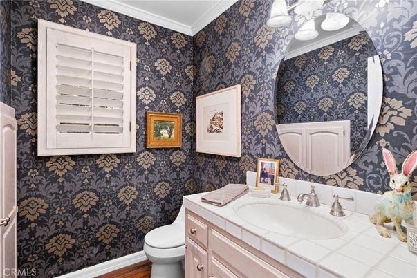 Bathroom, Interior, Tile Countertops, Wood Texture Flooring