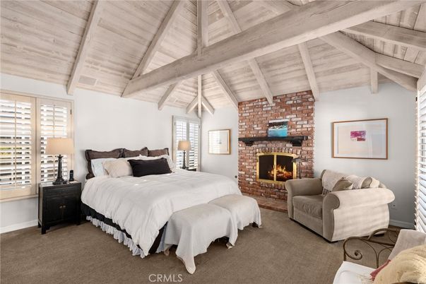 Bedroom, Fireplace, Interior, Stone Walls, Wooden Beams, Wooden Ceilings