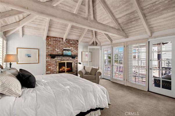 Bedroom, Fireplace, Interior, Stone Walls, Wooden Beams, Wooden Ceilings