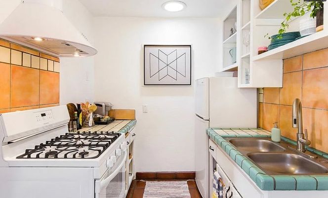 Interior, Kitchen, Recessed Lighting, Tile Countertops