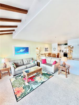 Interior, Living room, Recessed Lighting, Wooden Beams