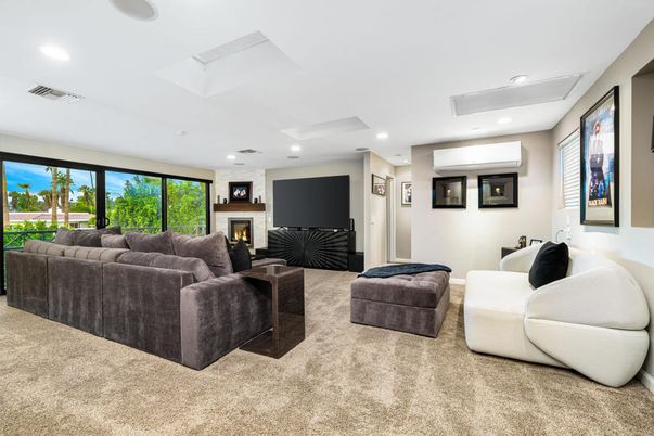 Fireplace, Interior, Living room, Recessed Lighting