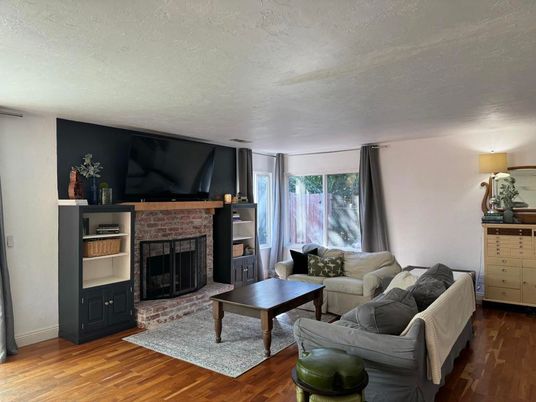 Fireplace, Interior, Living room, Wood Texture Flooring