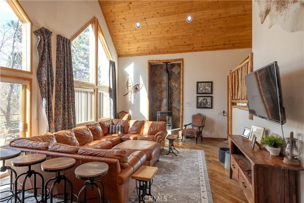 Interior, Living room, Recessed Lighting, Wooden Ceilings, Wood Texture Flooring