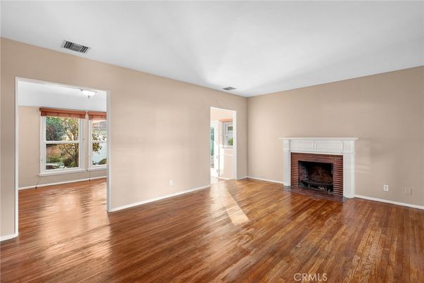 Empty room, Fireplace, Interior, Wood Texture Flooring