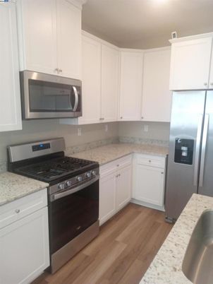 Interior, Kitchen, Stainless Steel Appliances, Wood Texture Flooring