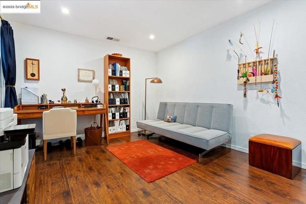 Home Office, Interior, Recessed Lighting, Wood Texture Flooring
