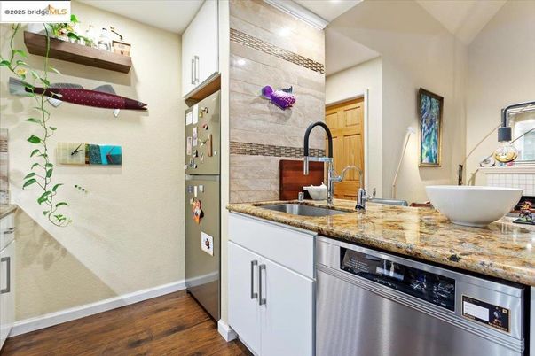 Interior, Kitchen, Stainless Steel Appliances, Wood Texture Flooring