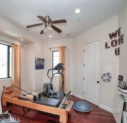 Fitness Equipment, Interior, Recessed Lighting, Wood Texture Flooring