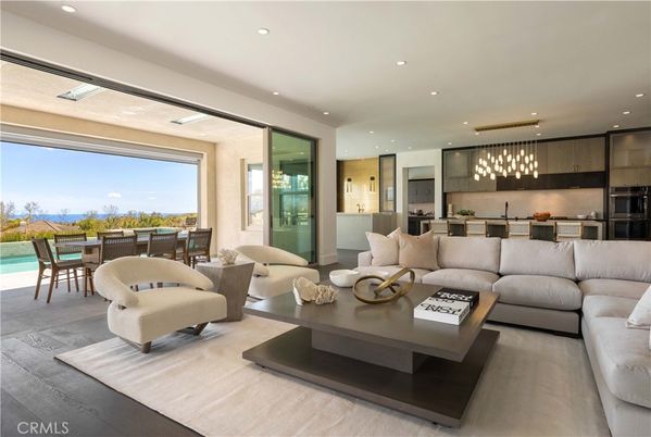 Dining room, Interior, Kitchen, Living room, Pendant Lights, Recessed Lighting, Stainless Steel Appliances, Wood Texture Flooring