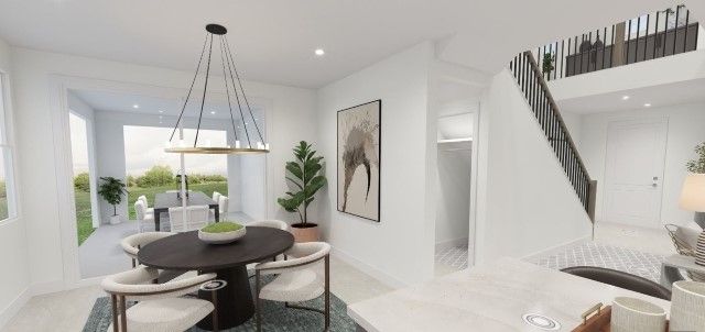 Dining room, Interior, Pendant Lights, Recessed Lighting