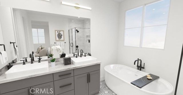 Bathroom, Dual Sink Vanities, Glass Shower, Interior