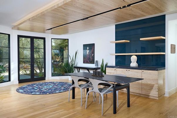 Dining room, Interior, Wooden Ceilings, Wood Texture Flooring