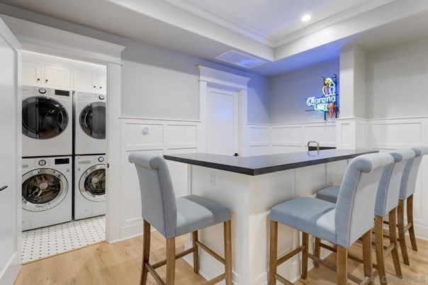 Interior, Recessed Lighting, Utility Closets, Washer, Wood Texture Flooring