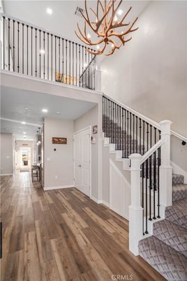 Chandelier, Interior, Recessed Lighting, Wood Texture Flooring
