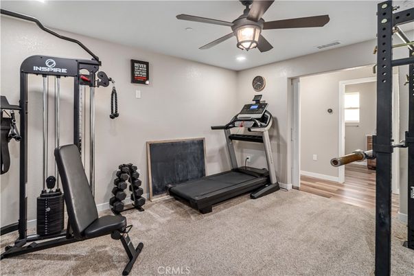 Fitness Equipment, Interior, Recessed Lighting, Wood Texture Flooring
