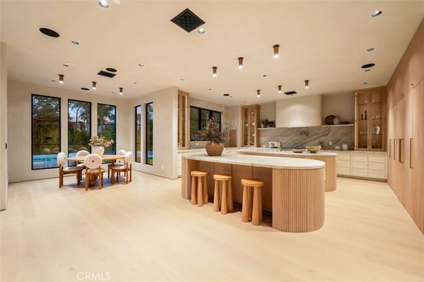 Dining room, Interior, Kitchen, Recessed Lighting, Wood Texture Flooring