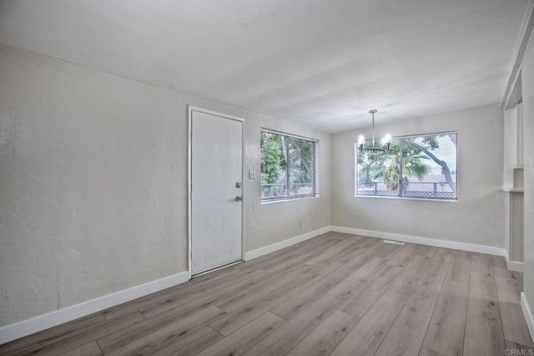 Chandelier, Empty room, Interior, Wood Texture Flooring