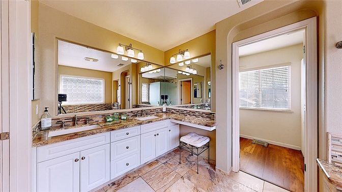 Bathroom, Dual Sink Vanities, Interior, Wood Texture Flooring