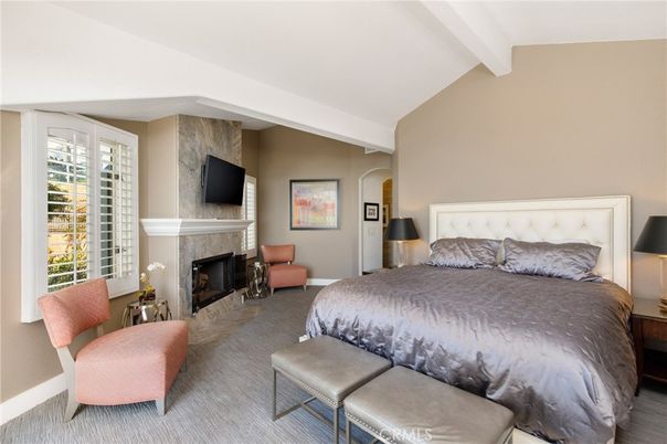 Bedroom, Fireplace, Interior