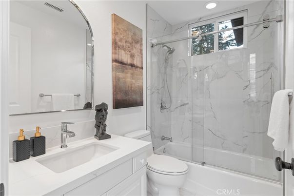 Bathroom, Glass Shower, Interior, Marble Walls, Recessed Lighting