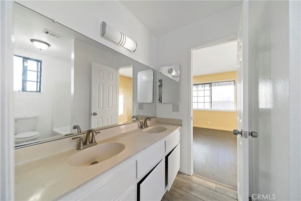 Bathroom, Dual Sink Vanities, Interior, Wood Texture Flooring